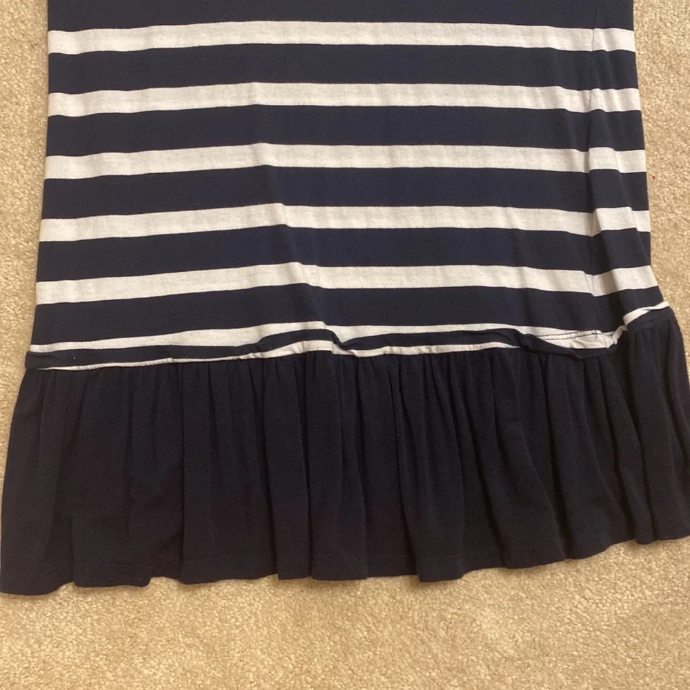 Forever 21 navy/white striped top with bow